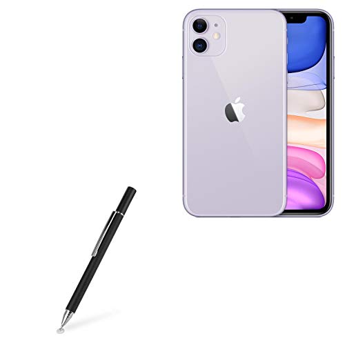 BoxWave Stylus-Eingabestift für Apple iPhone 11 (kapazitiver FineTouch-Eingabestift), sehr präziser Eingabestift für Apple iPhone 11, Tiefschwarz von BoxWave