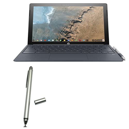 BoxWave Stylus-Eingabestift für HP Chromebook x2 (Stylus Pen von BoxWave) – kapazitiver DualTip Stylus, Faserspitze, kapazitiver Eingabestift für HP Chromebook x2 – Metallic Silber von BoxWave