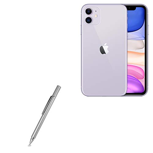 BoxWave Stylus Pen für Apple iPhone 11 (Stylus Pen von BoxWave), kapazitiver FineTouch Eingabestift, super präziser Eingabestift für Apple iPhone 11, Metallic-Silber von BoxWave