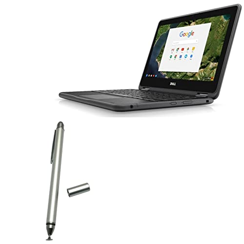 BoxWave Stylus Pen für Dell Chromebook 3189 Education 2-in-1 (Stylus Pen von BoxWave), kapazitiver DualTip Eingabestift, Faserspitze, kapazitiver Stylus-Eingabestift, Metallic-Silber von BoxWave