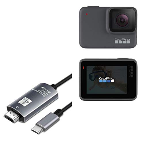Kabel für GoPro Hero 7 Silber (Kabel von BoxWave) - SmartDisplay Kabel - USB Typ-C auf HDMI (1,8m) - USB C/HDMI Kabel für GoPro Hero 7 Silber - Jet Black von BoxWave