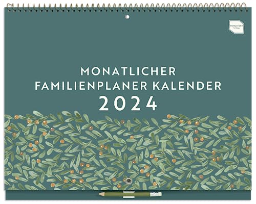 Boxclever Press Monatlicher Familienplaner 2024 6 Spalten. Kalender Wandkalender ab sofort nutzbar bis Dez’24. Groß mit Monatsansicht. Familienkalender mit Stickern. von Boxclever Press