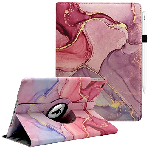 Boxdljh 10,2 Zoll iPad Hülle passend für iPad 9. Generation 2021 / iPad 8. Generation 2020 / iPad 7. Generation 2019 - 360 Grad drehbar 10.2 iPad Hülle für iPad 10.2 mit Sleep Wake (rosa Marmor) von Boxdljh