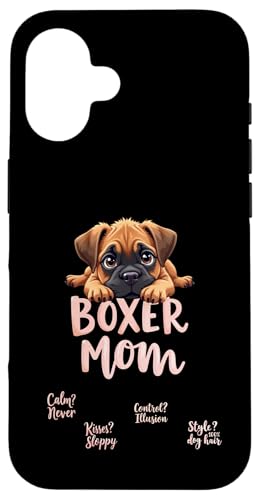 Lustiger Boxer Mama Hund Boxer Mama Humor Zitat Hülle für iPhone 16 von Boxer Dog Fun Designs