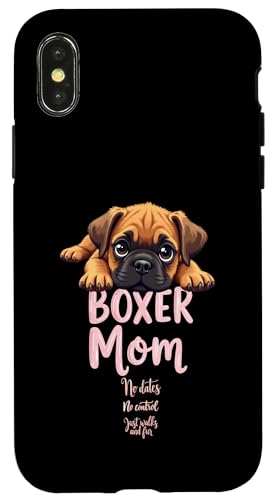 Lustiger Boxer Mama Hund Boxer Mama Humor Zitat Hülle für iPhone X/XS von Boxer Dog Fun Designs