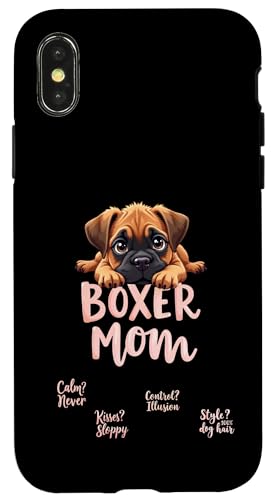Lustiger Boxer Mama Hund Boxer Mama Humor Zitat Hülle für iPhone X/XS von Boxer Dog Fun Designs
