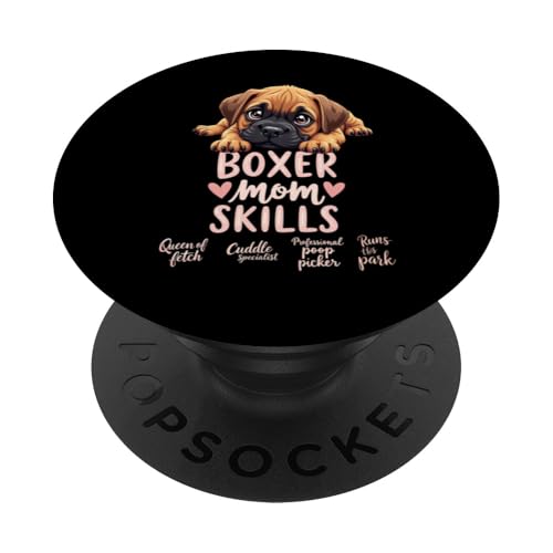Lustiger Boxer Mama Hund Boxer Mama Humor Zitat PopSockets Klebender PopGrip von Boxer Dog Fun Designs