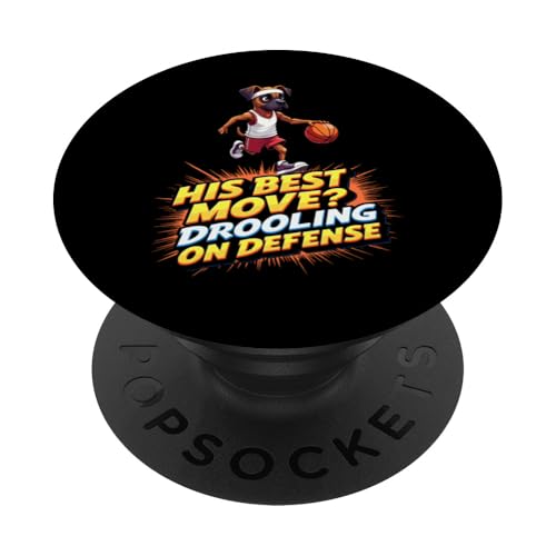 Lustiges Basketball-Geschenk für Boxer-Hundeliebhaber PopSockets Klebender PopGrip von Boxer Dog Fun Designs