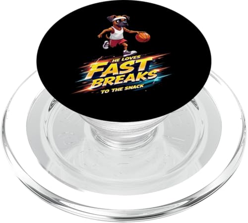 Lustiges Basketball-Geschenk für Boxer-Hundeliebhaber PopSockets PopGrip für MagSafe von Boxer Dog Fun Designs