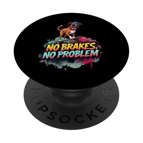 Lustiges Skateboard-Geschenk für Boxer-Hundebesitzer PopSockets Klebender PopGrip von Boxer Dog Fun Designs