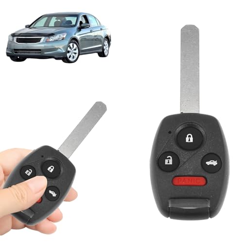 Boxonly Ersatz Keyless Entry Remote Autoschlüssel Fob 313.8MHz FCC ID:KR55WK49308 Kompatibel mit Honda Accord 4-Türer Limousine (2008-2012) - 4 Tasten mit Türschlüssel ID46/7936 Chip von Boxonly
