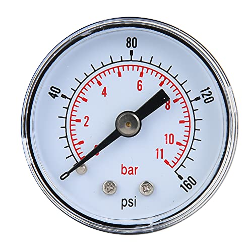 Messen Inspizieren Hochdruckreiniger Manometer Wasser Espressokocher Propanfilterpumpe Mechanisches Manometer für Luft Öl Wasser 1/8 Zoll BSPT Rückanschluss(0-160psi,0-11bar) von Boxwizard