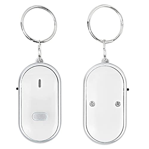 Sprachsteuerung Anti-Verlust-Gerät Pfeife Schlüsselfinder Schlüsselanhänger Locator Tracer (weiß) von Boxwizard