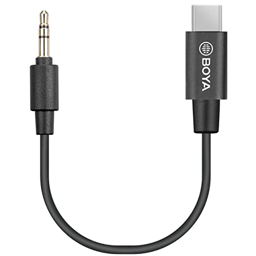 BOYA by-K2 3,5 mm TRS auf Typ-C Audio-Adapter USB Typ C auf Stecker Adapter Dongle Kabel Auto Kopfhörer kompatibel mit Samsung Galaxy S22 S21 S20 Ultra S20+ Note 20 10 S10 S9 Plus iPad Pro von BOYA