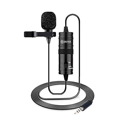 Boya 19 Fuß Lavalier-Mikrofon für Canon iPhone Podcast, Omnidirektionales Kondensator-Aufnahmemikrofon für Nikon Sony iPhone 8 8 Plus 7 6 6s Plus DSLR-Camcorder-Audiorecorder YouTube-Interview-Video von Boya