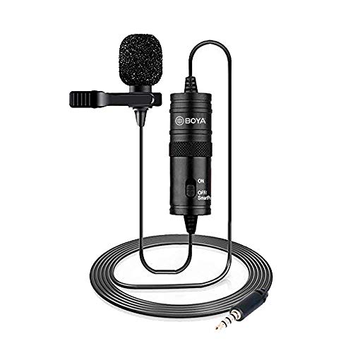 BOYA 19 Fuß Lavalier-Mikrofon für Canon iPhone Podcast, Omnidirektionales Kondensator-Aufnahmemikrofon für Nikon Sony iPhone 8 8 Plus 7 6 6s Plus DSLR-Camcorder-Audiorecorder YouTube-Interview-Video von BOYA