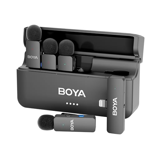 BOYA BY-V4D Mini Wireless Lavalier Mikrofon für iPhone Smartphone, 4 Clip-On Wireless Ansteckmikrofone für Videoaufnahmen Podcast Interview Streaming Vlog YouTube BOYA BY-V4D Mini Wireless Lavalier Mikrofon für iPhone Smartphone, 4 Clip-On Wireless Ansteckmikrofone für Videoaufnahmen Podcast Interview Streaming Vlog YouTube von BOYA