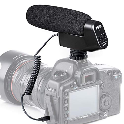 Boya BY-VM600 Nierencharakteristik-Kondensator-Mikrofon, 3,5 mm, für Canon, Nikon, Sony, Pentax, DLSR-Kamera (Schaumstoff und Fell-Windschutzscheiben im Lieferumfang enthalten) von Boya