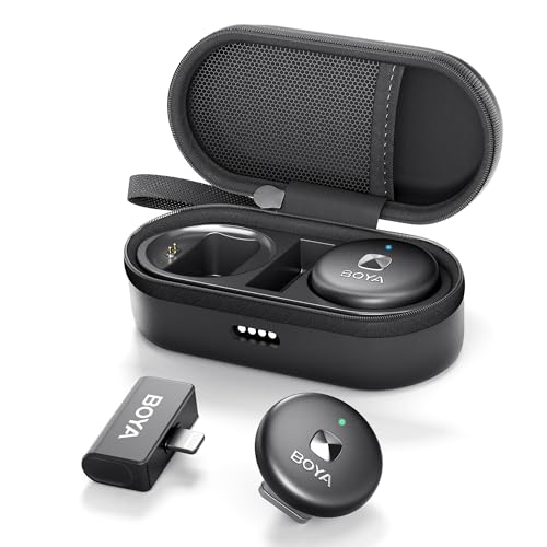 BOYA OMIC-D Lavalier Mikrofon iPhone Kabellos, Mini iPhone iPad externes mikrofon Handy Vlog Podcast Live Streaming, Plug Play Drahtloses Ansteckmikrofon von BOYA
