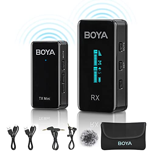 Boya Wireless Boya Lavalier -Mikrofonsystem, Dual -Mikrofon -Mikrofonmikrofon 2.4GHz für iPhone/Android, Kamera DSLR -Mikrofon -Audio -Monitor in Echtzeit Vlog Vlog (S1 MINI) von Boya