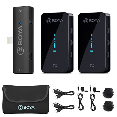 Boya Wireless Boya Lavalier -Mikrofonsystem, Dual -Mikrofon -Mikrofonmikrofon 2.4GHz für iPhone/Android, Kamera DSLR -Mikrofon -Audio -Monitor in Echtzeit Vlog Vlog (S4) von Boya