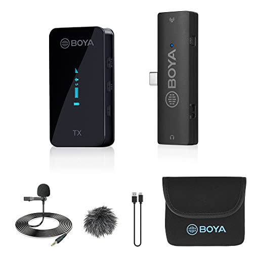 Boya Wireless Lavalier Microphone for USB Type-C Android Phone Tablet Laptop, by-XM6 S5 Plug Play Lapel Lav Mic for Video Recording YouTube Facebook Live Stream Podcast Interview Vlog von Boya