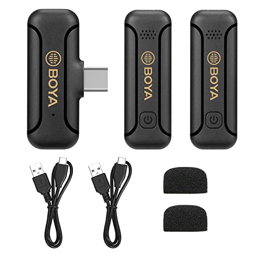 Boya Wireless Lavalier-Mikrofone für USB-Typ-C-Android, BY-WM3T2 U2-Handheld-MIC-System zur Aufnahme, Live-Stream, YouTube, Tiktok, Facebook, Rauschreduktion automatisch-sync von Boya
