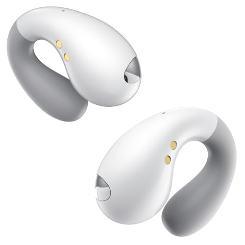 Boytond Ultra Open Ear-Ohrhörer Kabellos Bluetooth - Ergonomische Clip-On-Kopfhörer, Kleine Knochenleitungs-Ohrhörer mit wasserdichtem Design, perfekte Laufkopfhörer für Fitness, Samtweiß Boytond Ultra Open Ear-Ohrhörer Kabellos Bluetooth - Ergonomische Clip-On-Kopfhörer, Kleine Knochenleitungs-Ohrhörer mit wasserdichtem Design, perfekte Laufkopfhörer für Fitness, Samtweiß von Boytond