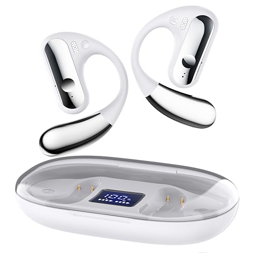 Open Ear Bluetooth Kopfhörer, mit 4 Mic, 40 Std Dual LED Anzeige Type-C Kopfhörer Kabellos Bluetooth 5.3, IP7 wasserdichte ENC Sport Kopfhörer Weiße Open Ear Bluetooth Kopfhörer, mit 4 Mic, 40 Std Dual LED Anzeige Type-C Kopfhörer Kabellos Bluetooth 5.3, IP7 wasserdichte ENC Sport Kopfhörer Weiße von Boytond