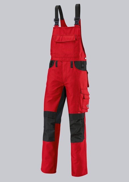 Bp? Strapazierf?Hige Latzhose Mit Kniepolstertaschen, Rot/Schwarz, Gr. 64, L?Nge N von Bp?