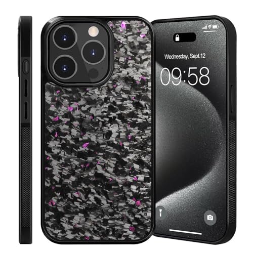 Bpoeee Forged Carbon Fiber Phone Case, Carbon Fiber Case, Carbon Fiber Phone Case for iPhone 16 15 14 13 12 Pro Max (Purple,13 Pro) von Bpoeee