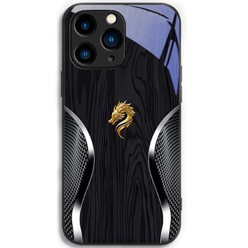 Bpoeee Personalized Dragon Compatible for Magsafe Glass Phone Case, Full-Coverage Shockproof Dragon Compatible Glass Phone Case for iPhone 16/15/14/13/12/11 Plus Pro Max (for iPhone 11 ProMax,Black) von Bpoeee