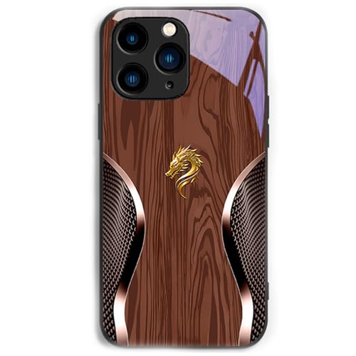 Bpoeee Personalized Dragon Compatible for Magsafe Glass Phone Case, Full-Coverage Shockproof Dragon Compatible Glass Phone Case for iPhone 16/15/14/13/12/11 Plus Pro Max (for iPhone 11 ProMax,Brown) von Bpoeee