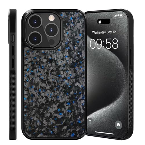 Forged Carbon Fiber Phone Case, Carbon Fiber Case, Carbon Fiber Phone Case for iPhone 16 15 14 13 12 Pro Max (Blue,13 Pro Max) von Bpoeee