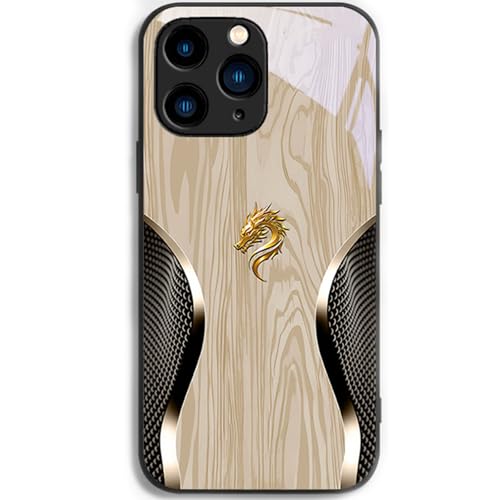 Personalized Dragon Compatible for Magsafe Glass Phone Case, Full-Coverage Shockproof Dragon Compatible Glass Phone Case for iPhone 16/15/14/13/12/11 Plus Pro Max (for iPhone 11 ProMax,Light Yellow) von Bpoeee