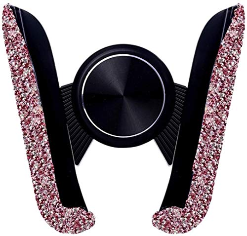 Bprtcra Strass Handyhalterung Auto Handy Halterung Lüftung Autohalterung,Bling Glitzer Diamant Universale 360° Drehbar KFZ Handyhalter kompatibel mit iPhone Galaxy Huawei Smartphone (Red) von Bprtcra