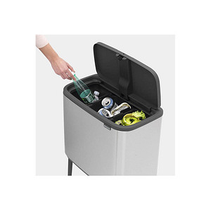 brabantia Bo Touch Bin Mülleimer 3x 11,0 l silber, schwarz von Brabantia