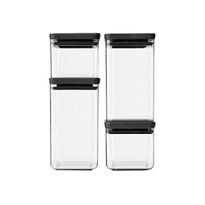 brabantia Vorratsdosen-Set 10,5/20,0 cm hoch transparent 2x 0,7/2x 1,6 l von Brabantia