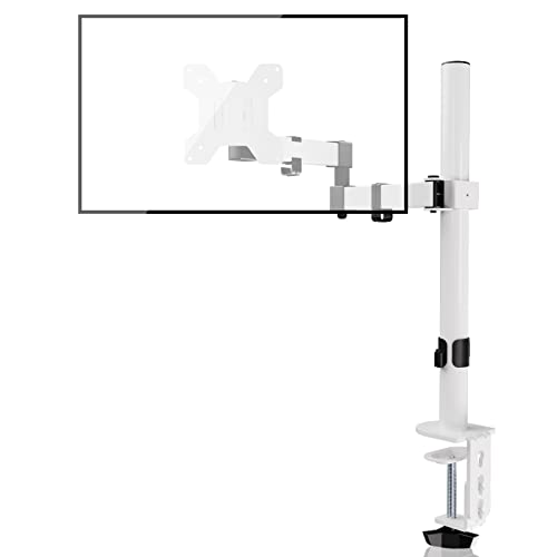Bracwiser Monitor Halterung Einzelner Monitorarm Höhenverstellbarer Schwenkbarer Monitorständer für 13-32 Zoll Bildschirme Einzel Monitor Tischhalterung bis 10 kg, VESA 75/100 Weiß(MD7421W) von Bracwiser