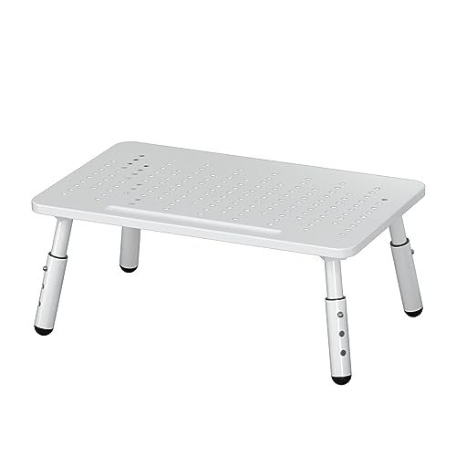 Bracwiser Monitorständer, Monitor Riser, 3 Höhenverstellbare Monitorerhöhung für Laptop, Computer, PC, Drucker, Schwarz/Weiß MST013-WB (Weiß) von Bracwiser