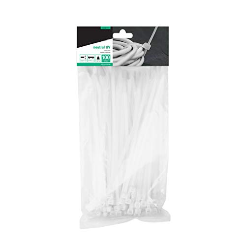 Bradas TS1148400N Kabelbinder transparent 100 Stück - Kabelbinder (transparent, 1 Kopf), CE, PAHs, 40 cm, 4,8 mm, 100 Stück (s) von Bradas