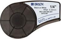 Brady, M21-250-595-WT-BK, Vinyl, Schwarz auf Weiß, 6mm x 6,4m, permanent, endlos, f. BMP21 PLUS (139744) von Brady