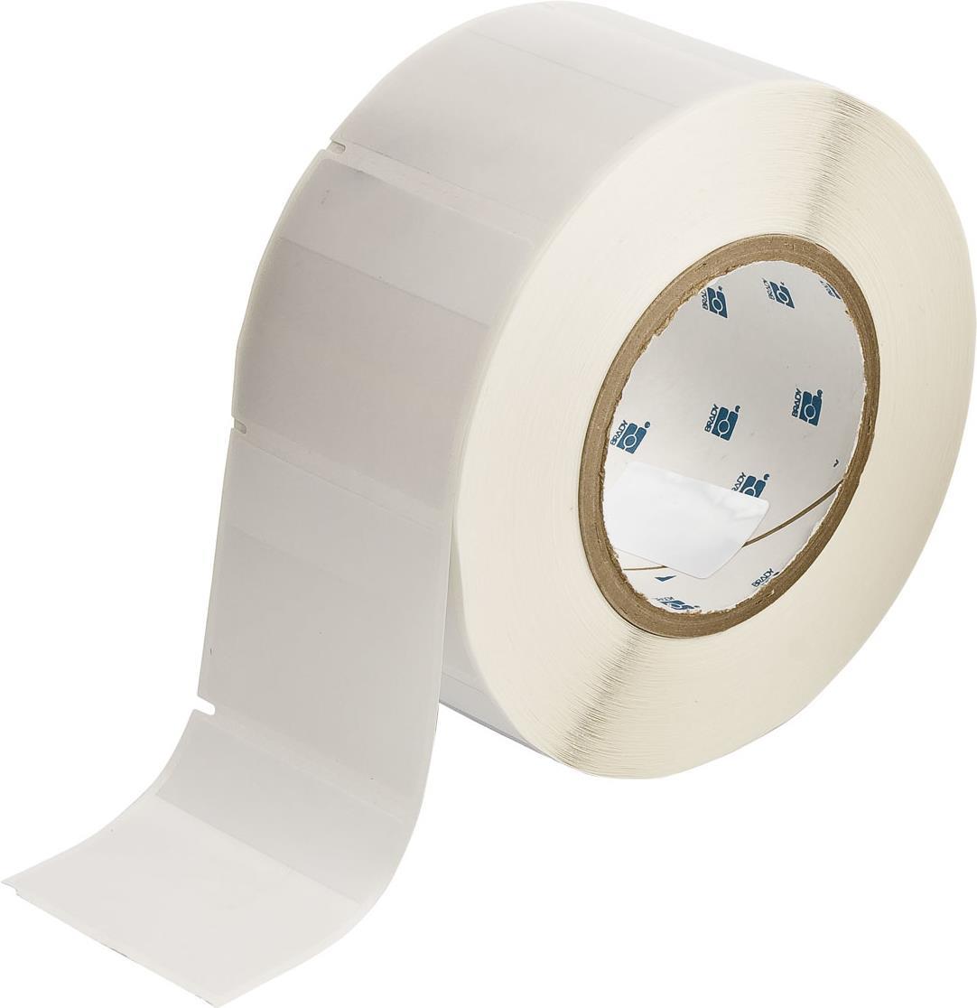 Brady, THT-26-427-1, selbstlaminierendes Vinyl, Weiß/Transparent, 63,5 x 19,05(57,15)mm, permanent, 1-bahnig, max. Kabeldurchmesser 12mm(1000 E.) (030157) von Brady