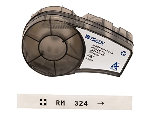 Brady (M21-375-430) Polyesterband für BMP21-PLUS; BMP21-LAB; BMP21 9.53 mm x 6.40 m Schwarz auf transparent von Brady