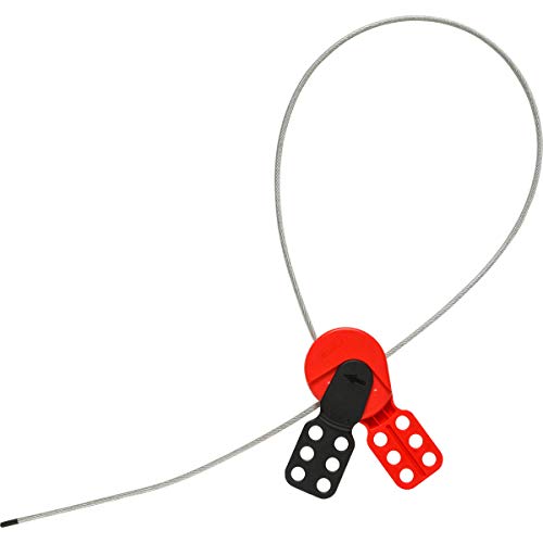 Brady 145554 Safeflex Lockout mit ummanteltem Stahlseil, Polycarbonat, 12,7 cm Höhe x 6,4 cm Gewicht, Rot/Schwarz Brady 145554 Safeflex Lockout mit ummanteltem Stahlseil, Polycarbonat, 12,7 cm Höhe x 6,4 cm Gewicht, Rot/Schwarz von Brady