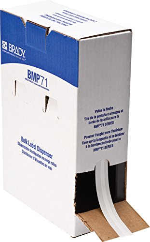 Brady M61C-240-498 BMP61 BMP71 Serie CleanLift, wiederverwendbares Vinyl-Tuchetikett, seidenmatt, 0,6 cm Breite x 7,6 cm Länge, Weiß von Brady