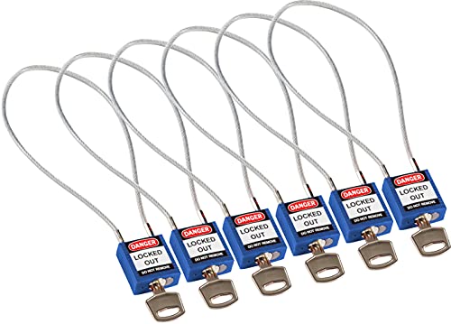 Kompaktes Kabel-Sicherheitsvorhängeschloss, 32mm x 16mm, Blau, 6er-Pack Kompaktes Kabel-Sicherheitsvorhängeschloss, 32mm x 16mm, Blau, 6er-Pack von Brady