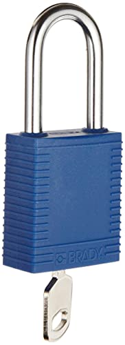 Nylon-Sicherheitsvorhängeschloss, 38,50mm x 86,50mm x 19,50mm, Blau, 6er-Pack von Brady