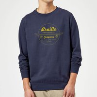 Limited Edition Braille Skate Company Sweatshirt - Navy - L von Braille