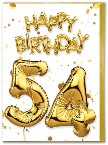 Brainbox Candy Geburtstagskarte zum 55. Geburtstag, zum 54. Geburtstag, schöne Weißgold-Folienballon-Karte, Geburtstagskarten für Ihn, Herren, Damen, Freunde Brainbox Candy Geburtstagskarte zum 55. Geburtstag, zum 54. Geburtstag, schöne Weißgold-Folienballon-Karte, Geburtstagskarten für Ihn, Herren, Damen, Freunde von Brainbox Candy